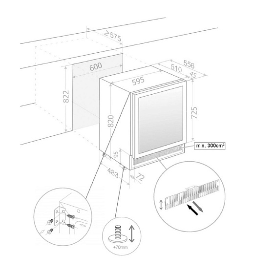 Винный шкаф PANDO PVMBP 60-45CRR купить с доставкой по Москве и Московской области в интернет-магазине АваТехно