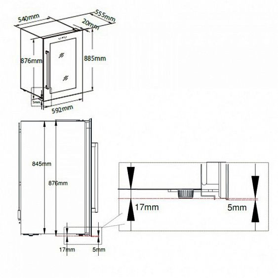 Винный шкаф DUNAVOX  built-in dx-41.130bsk купить с доставкой по Москве и Московской области в интернет-магазине АваТехно