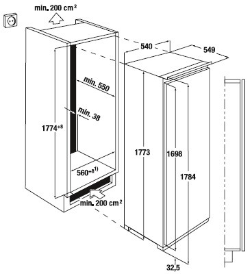 Встраиваемый холодильник KUPPERSBUSCH IKEF 3290-2 купить с доставкой по Москве и Московской области в интернет-магазине АваТехно