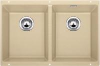 Кухонная мойка BLANCO SUBLINE 350/350-U SILGRANIT отводная арматура InFino® шампань гранит 523580