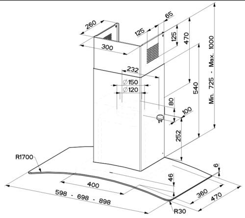 Вытяжка FABER RAY LED X/V A60 купить с доставкой по Москве и Московской области в интернет-магазине АваТехно