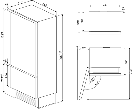 Холодильник SMEG RI76LSI купить с доставкой по Москве и Московской области в интернет-магазине АваТехно