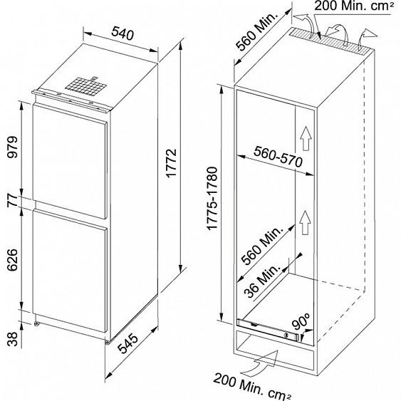 Холодильник Franke FCB 320 NR ENF V A+ купить с доставкой по Москве и Московской области в интернет-магазине АваТехно