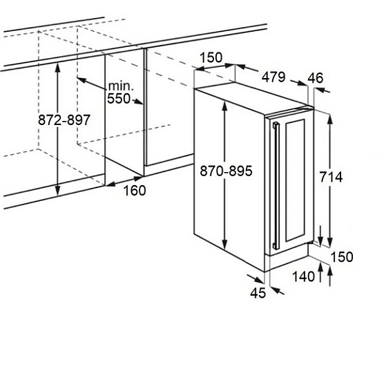 Встраиваемый винный шкаф Maunfeld MBWC-20S7 купить с доставкой по Москве и Московской области в интернет-магазине АваТехно