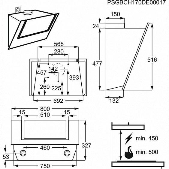 Вытяжка AEG DVB4850M купить с доставкой по Москве и Московской области в интернет-магазине АваТехно