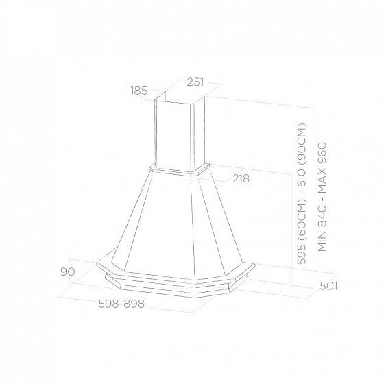 Вытяжка ELICA EMERALD WH/A/90 T.GREZZO (PRF0041890B) купить с доставкой по Москве и Московской области в интернет-магазине АваТехно