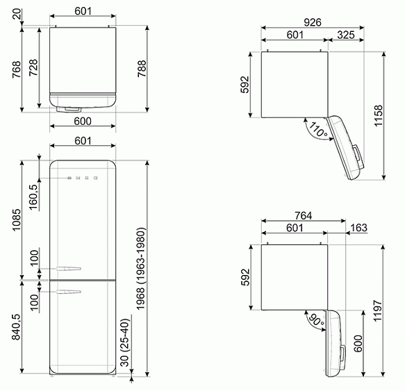Холодильник SMEG FAB32RPB3 купить с доставкой по Москве и Московской области в интернет-магазине АваТехно