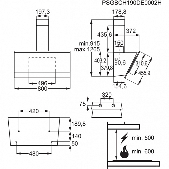 Вытяжка AEG DVB5860B купить с доставкой по Москве и Московской области в интернет-магазине АваТехно