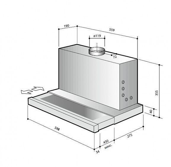 Вытяжка DE DIETRICH DHT1156X купить с доставкой по Москве и Московской области в интернет-магазине АваТехно
