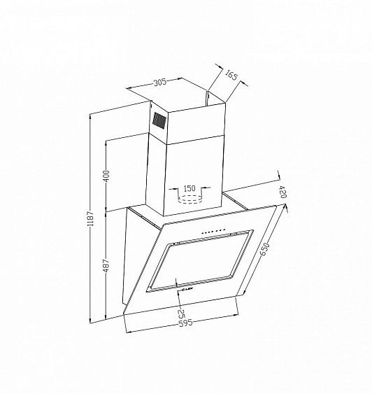 Каминная вытяжка LEX Leila 600 Ivory купить с доставкой по Москве и Московской области в интернет-магазине АваТехно