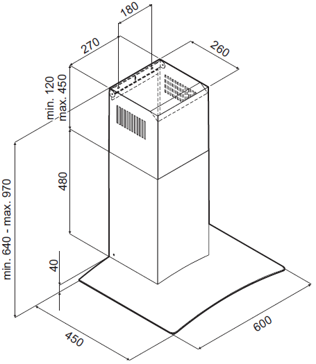 Вытяжка MONSHER FLY 60 X купить с доставкой по Москве и Московской области в интернет-магазине АваТехно
