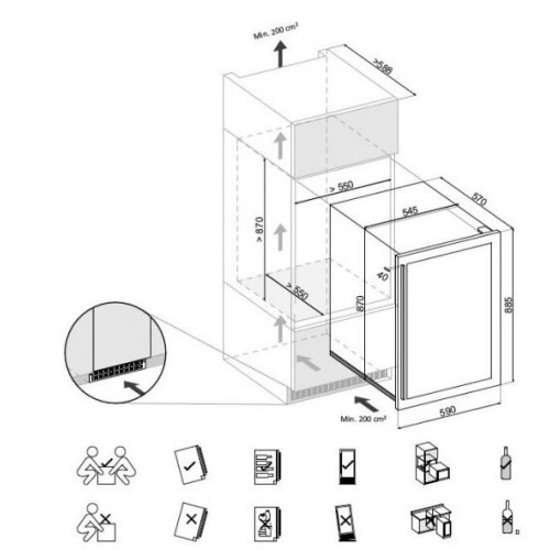 Винный шкаф DUNAVOX DX-57.146DBK купить с доставкой по Москве и Московской области в интернет-магазине АваТехно