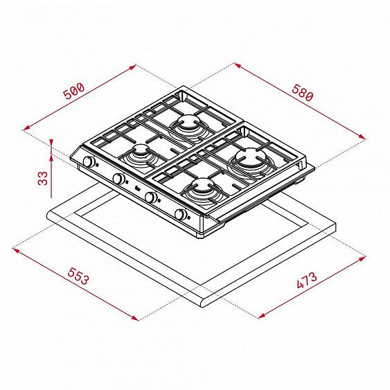 Поверхность TEKA EX 60.1 4G AI AL CI  (40212205) купить в Москве цена в интернет-магазине АваТехно