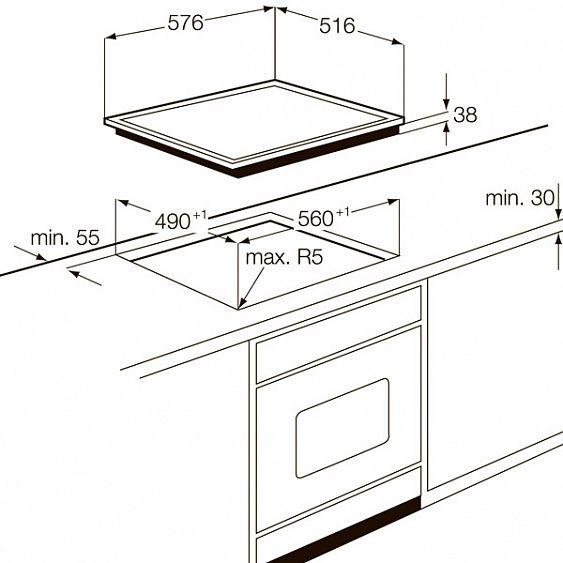 Поверхность AEG HE604063XB купить с доставкой по Москве и Московской области в интернет-магазине АваТехно