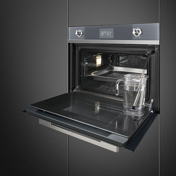 Духовой шкаф электрический компактный SMEG SF4102VCS купить с доставкой по Москве и Московской области в интернет-магазине АваТехно