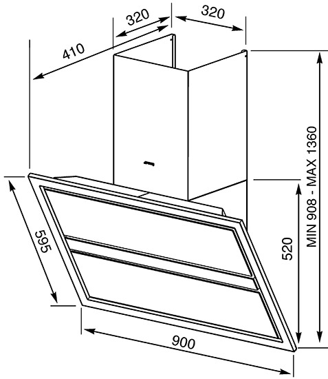 Вытяжка SMEG KCV9SE2 купить с доставкой по Москве и Московской области в интернет-магазине АваТехно
