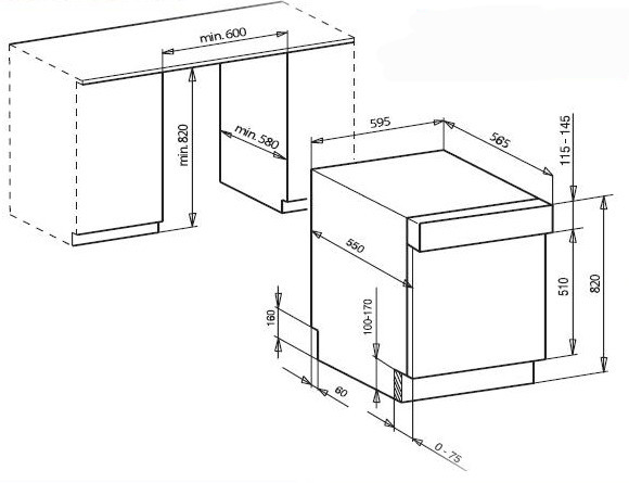 Посудомоечная машина KAISER S60 I 84XL купить с доставкой по Москве и Московской области в интернет-магазине АваТехно