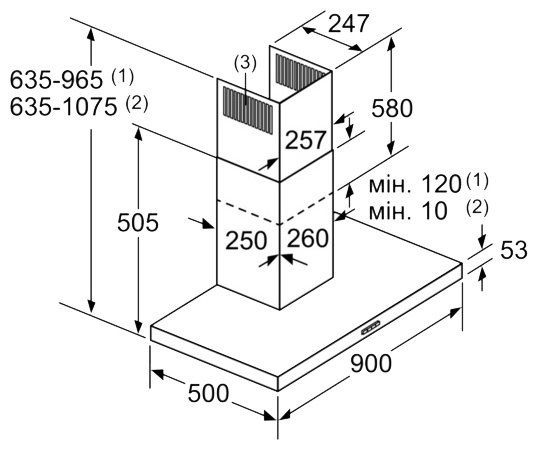 Каминная вытяжка SIEMENS LC97BHM50 купить с доставкой по Москве и Московской области в интернет-магазине АваТехно
