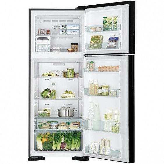 Холодильник HITACHI R-V 542 PU7 BBK чёрный бриллиант купить с доставкой по Москве и Московской области в интернет-магазине АваТехно