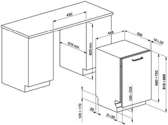 Посудомоечная машина SMEG sta4503 купить с доставкой по Москве и Московской области в интернет-магазине АваТехно