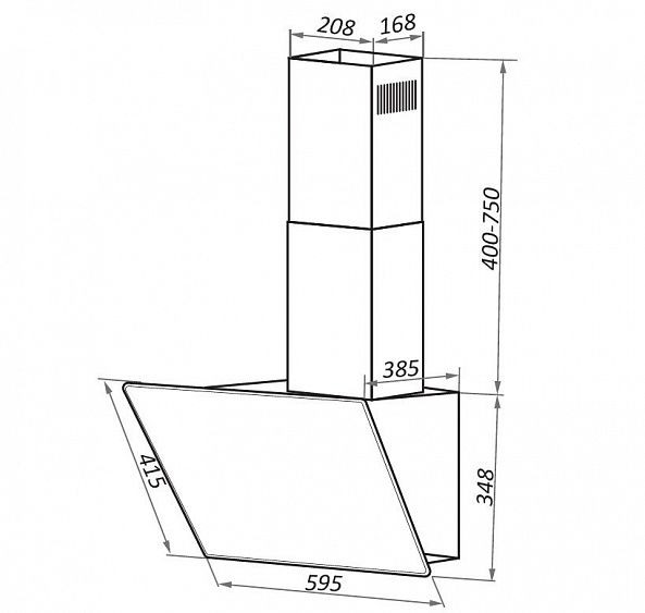 Каминная вытяжка Maunfeld Eagle 60 белое стекло купить с доставкой по Москве и Московской области в интернет-магазине АваТехно