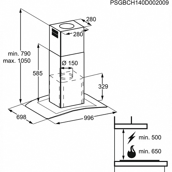 Вытяжка Electrolux EFL 10965 OX нержавеющая сталь купить с доставкой по Москве и Московской области в интернет-магазине АваТехно