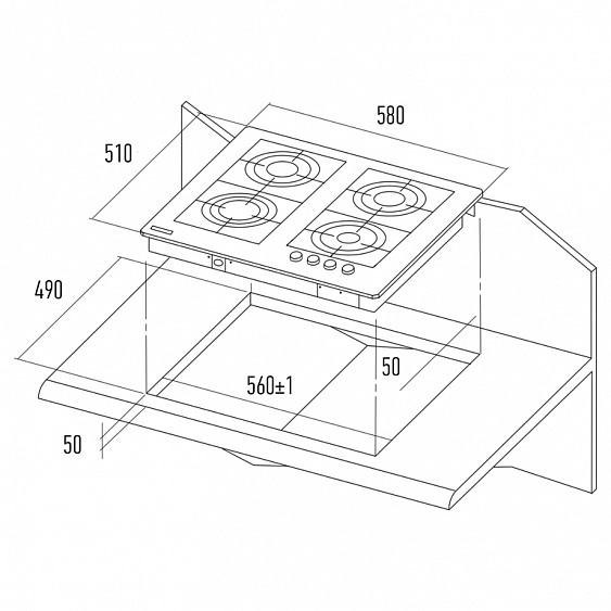 Газовая панель SCHAUB LORENZ SLK GY6223 купить с доставкой по Москве и Московской области в интернет-магазине АваТехно
