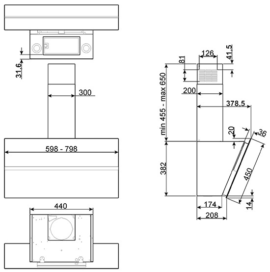 Вытяжка SMEG KCV80BE купить с доставкой по Москве и Московской области в интернет-магазине АваТехно