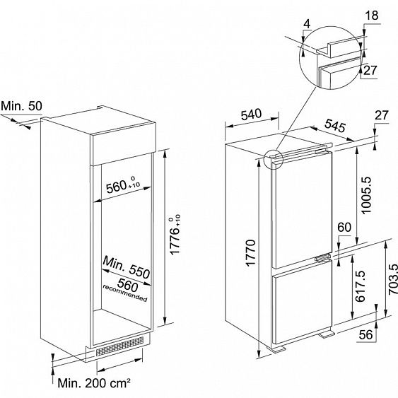 ХОЛОДИЛЬНИК FRANKE FCB 320 NF NE F купить с доставкой по Москве и Московской области в интернет-магазине АваТехно