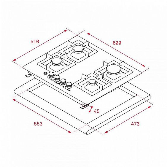 Варочная панель TEKA EFX 60 4G AI AL CI DR 40214306 купить в Москве цена в интернет-магазине АваТехно