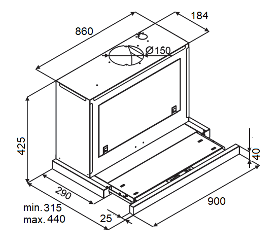 Вытяжка KUPPERSBERG SLIMBOX 90 GB купить с доставкой по Москве и Московской области в интернет-магазине АваТехно
