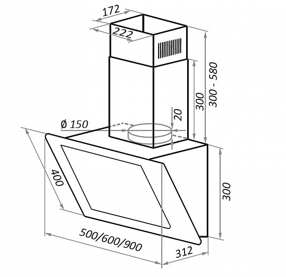Вытяжка Maunfeld JANTAR 60 Glass Black купить с доставкой по Москве и Московской области в интернет-магазине АваТехно