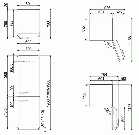 Холодильник SMEG FAB32RPG3 купить с доставкой по Москве и Московской области в интернет-магазине АваТехно