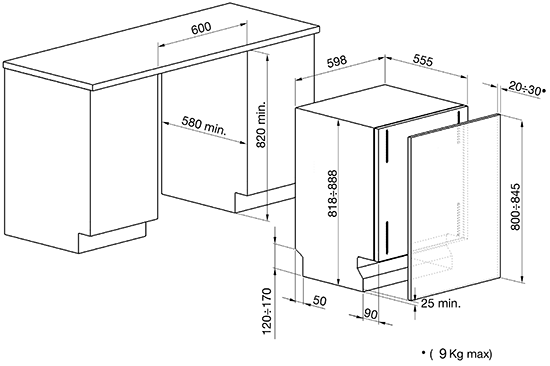 Посудомоечная машина Smeg STL825A-2 купить с доставкой по Москве и Московской области в интернет-магазине АваТехно