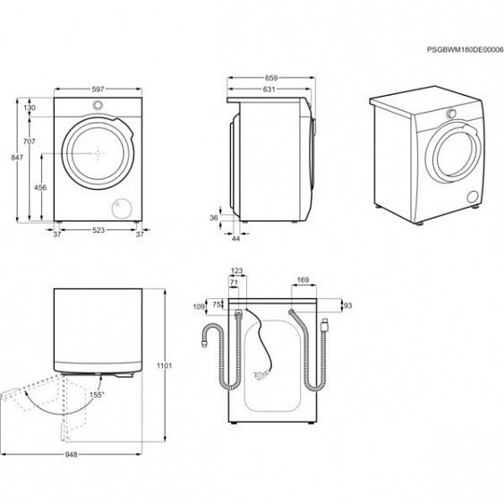 Стиральная машина ELECTROLUX EW9F1R61B купить с доставкой по Москве и Московской области в интернет-магазине АваТехно