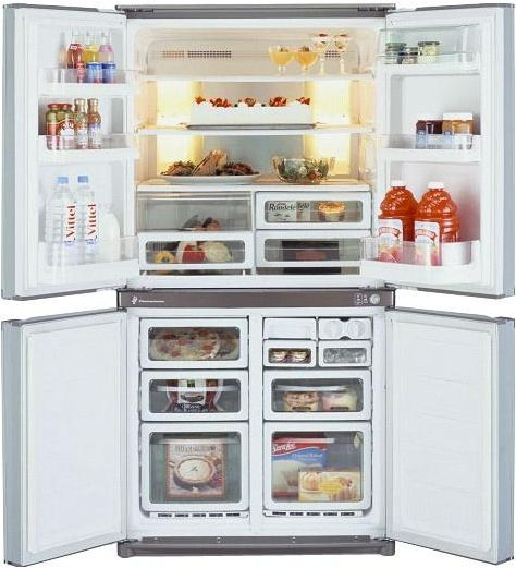 Холодильник Sharp SJ-F78PEBE бежевый купить с доставкой по Москве и Московской области в интернет-магазине АваТехно