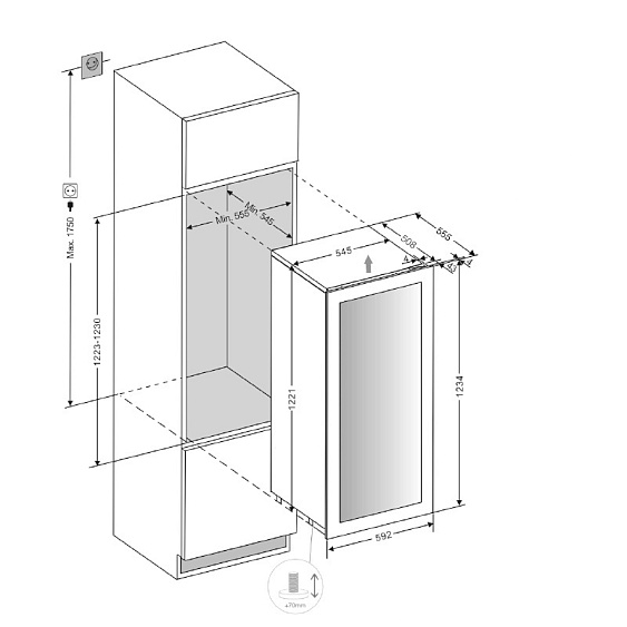 Винный шкаф PANDO PVMAV 124-70CRR купить с доставкой по Москве и Московской области в интернет-магазине АваТехно