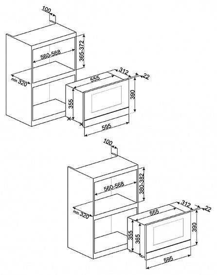 Микроволновая печь встраиваемая bosch bfl554ms0 схема встраивания