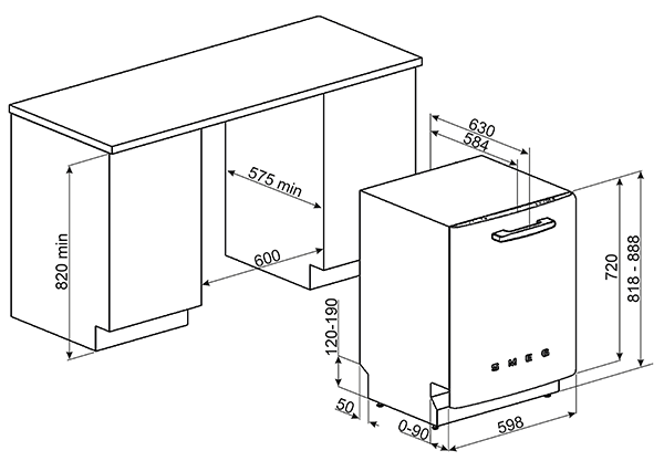 Посудомоечная машина SMEG st2fabne2 купить с доставкой по Москве и Московской области в интернет-магазине АваТехно
