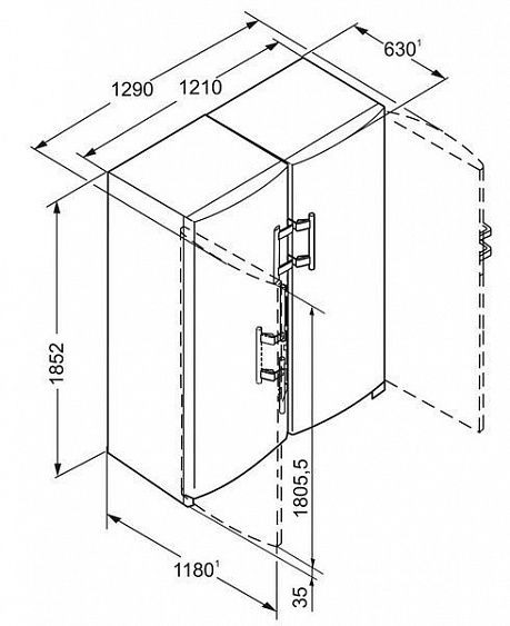 Холодильник Side-by-Side LIEBHERR SBSbs 7263 купить с доставкой по Москве и Московской области в интернет-магазине АваТехно