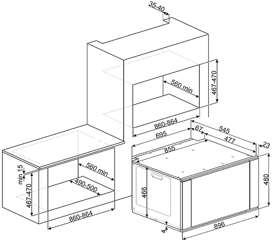 Электрический духовой шкаф SMEG sf9800pro купить с доставкой по Москве и Московской области в интернет-магазине АваТехно