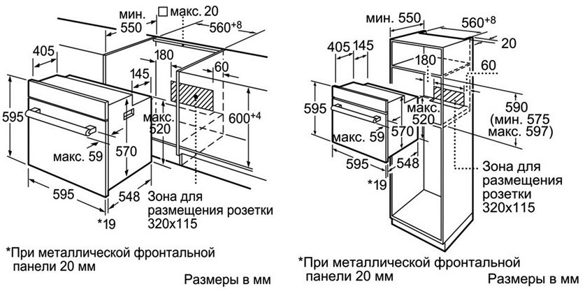 Схема шкафа для духового шкафа