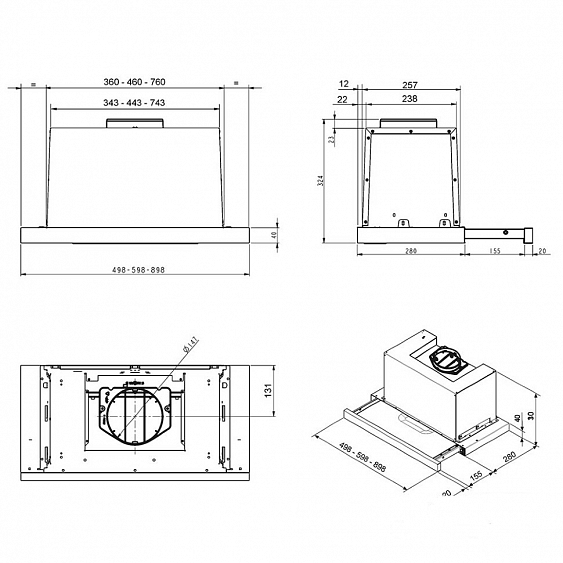 Встраиваемая вытяжка SMEG KSET900HXE купить с доставкой по Москве и Московской области в интернет-магазине АваТехно