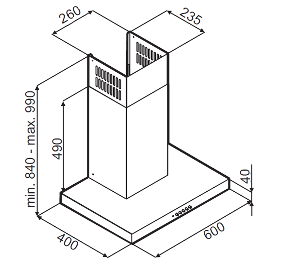Вытяжка MONSHER DELTA 60 X купить с доставкой по Москве и Московской области в интернет-магазине АваТехно