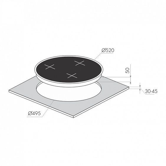 Газовая поверхность MAUNFELD MGHG.53.19B_BLACK GLASS_Round купить с доставкой по Москве и Московской области в интернет-магазине АваТехно