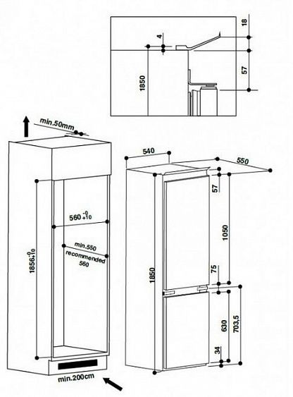 Холодильник HOTPOINT-ARISTON BCB 7525 E C AA O3 (RU) купить с доставкой по Москве и Московской области в интернет-магазине АваТехно