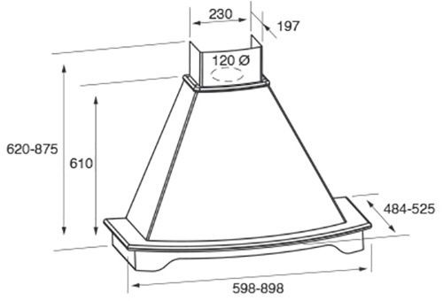 Вытяжка JET AIR DENVER WH/A/90 FRASSINO купить с доставкой по Москве и Московской области в интернет-магазине АваТехно