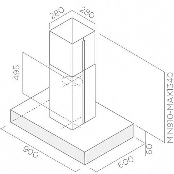 Вытяжка ELICA SPOT PLUS ISLAND IX/A/90 (PRF0097375A) купить с доставкой по Москве и Московской области в интернет-магазине АваТехно