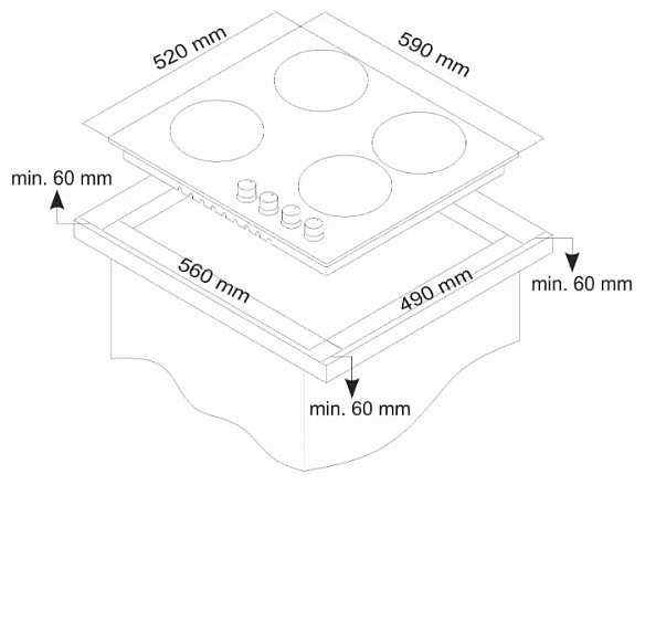 Варочная панель Monsher MKFC 60402B01 купить с доставкой по Москве и Московской области в интернет-магазине АваТехно