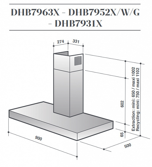 Вытяжка DE DIETRICH DHB7952W купить с доставкой по Москве и Московской области в интернет-магазине АваТехно